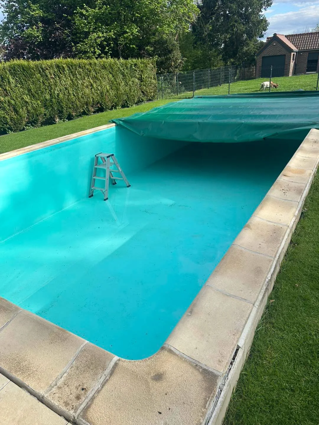 Piscine existante équipée d’une couverture lors d’une rénovation